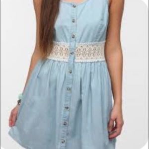 Love culture sweet baby blue dress size XS lace &criss cross back